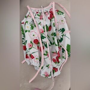 Tbbc strawberry junie b bubble 0/6m Floral Strawberry Print Baby Romper